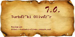 Turbéki Olivér névjegykártya